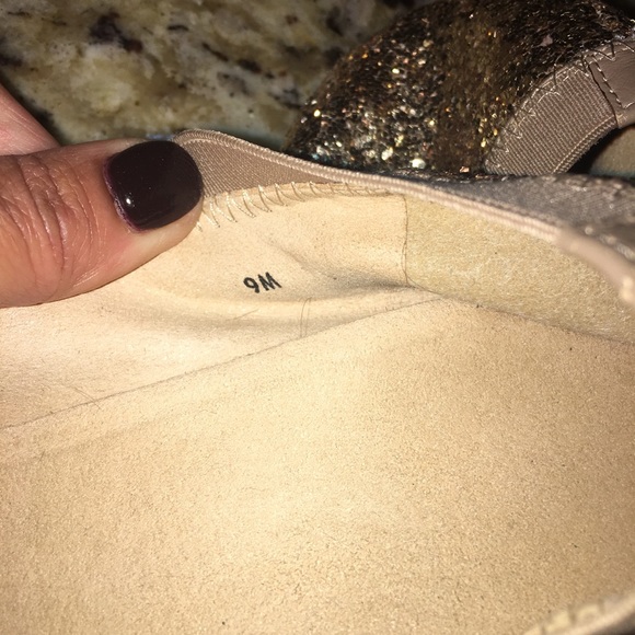 Stuart Weitzman Gold Glitter Flats - Picture 2 of 6